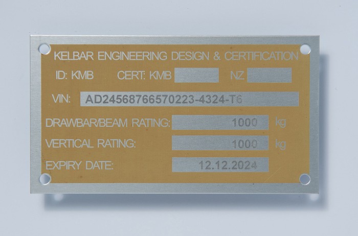 Engraved Aluminium Serial Plate
